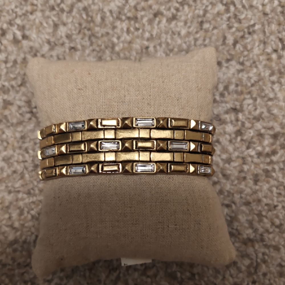 Gold and Pave Crystal Bracelet